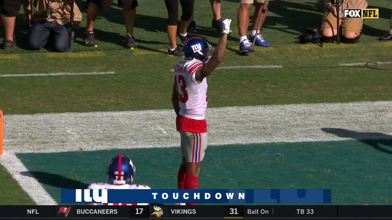 Illustration for article titled Odell Beckham Jr. Celebrates A Pair Of Touchdowns By Peeing And Protesting